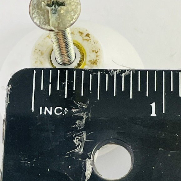 Vintage Japan White Porcelain Drawer Knobs Pulls Pink Tea Rose Gold Trim Set 2 - Picture 7 of 11